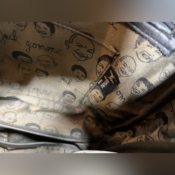 Jack Gomme Paris France Leather and Canvas Flap Front Messenger/ Shoulder Bag - Picture 9 of 14